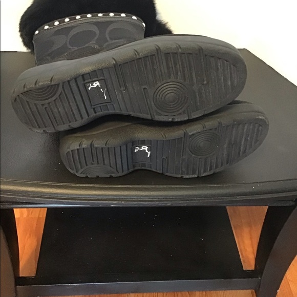 Coach Lesly Suede Fur Trimmed Boots - Picture 6 of 7